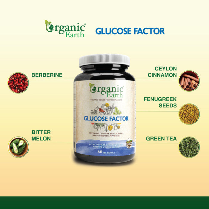 Organic Earth Glucose Factor V-Capsules 60s Organic Earth