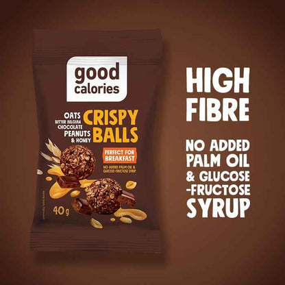 Good Calories Oats Bitter Belgian Chocolate Peanuts & Honey Crispy Balls – 40g