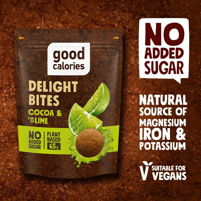 Good Calories Cocoa & Hint of Lime Delight Bites – 65g Good Calories