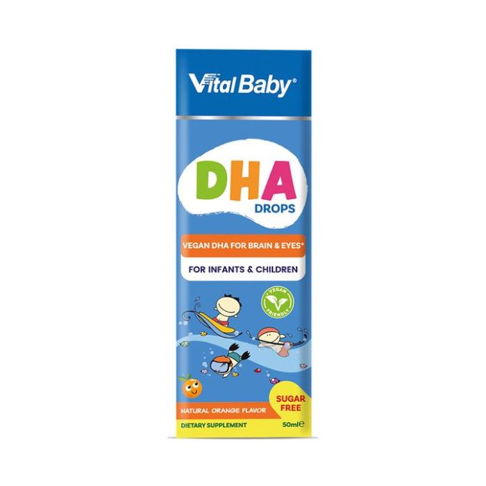 Vital Healthcare Vital Baby DHA Drops, Omega-3 Marine Algae, Vision & Heart Health - 50ml Vital Healthcare