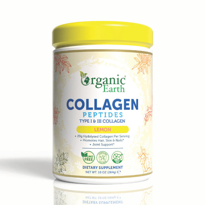 Organic Earth Organic Earth Collagen Peptides Lemon, Hydrolyzed Collagen for Skin, Hair, Nails and Joints - 284g - Image 3