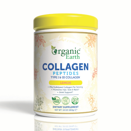 Organic Earth Organic Earth Collagen Peptides Lemon, Hydrolyzed Collagen for Skin, Hair, Nails and Joints - 284g - Image 1