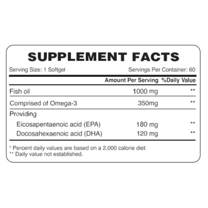 Organic Earth Organic Earth Omega-3 Fish Oil 1000mg, EPA & DHA for Heart, Brain and Joint Health - 60 Softgels - Image 2