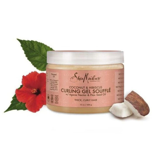 Shea Moisture Coconut & Hibiscus Curling Gel Souffle Define Hydrate and Control Frizz Naturally 340g Shea Moisture