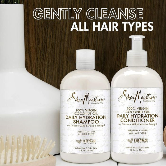 Shea Moisture 100% Virgin Coconut Oil Daily Hydration Conditioner Nourish and Detangle 384ml