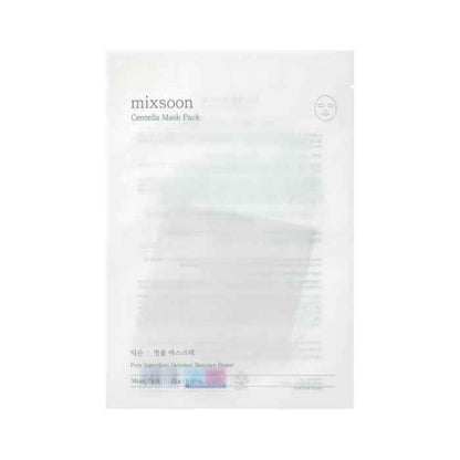Mixsoon Centella Mask Pack 25g, Soothing Sheet with Asiatica Extract for Hydration and Skin Repair - 5pcs