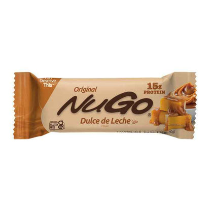 NuGo Original Dulce De Leche Bar 50g,15g Protein, Gluten Free Caramel-Inspired Crunchy Snack, Pack of 15 pcs