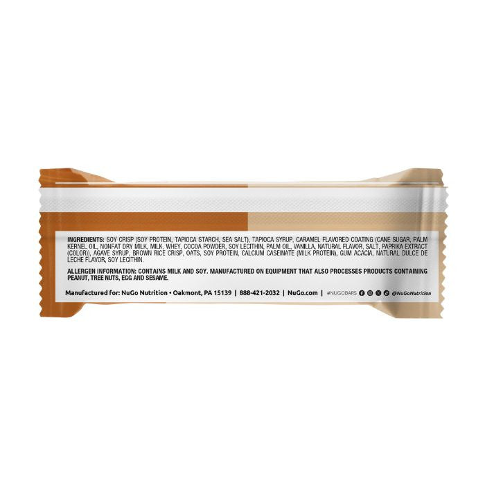 NuGo Original Dulce De Leche Bar 50g,15g Protein, Gluten Free Caramel-Inspired Crunchy Snack, Pack of 15 pcs NuGo