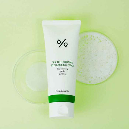 Dr. ceuracle tea tree purifine cleansing foam mild sub-acidic cleanser for sensitive skin 150ml