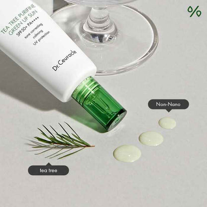 Dr. ceuracle tea tree purifine green up sun (spf50+) calming sunscreen - 50ml