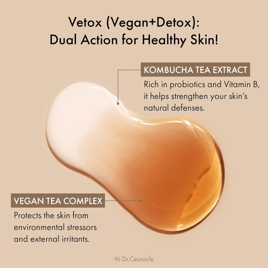 Dr. Ceuracle Vegan Kombucha Tea Essence, Probiotic Hydrating Detox for Glowing Skin - 150ml Dr. Ceuracle