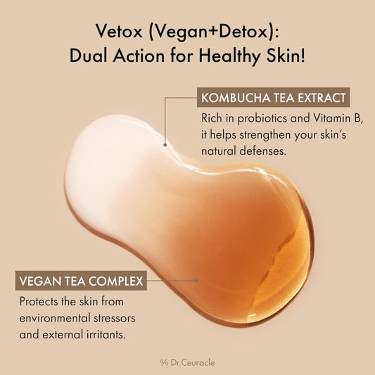 Dr. Ceuracle Vegan Kombucha Tea Essence, Probiotic Hydrating Detox for Glowing Skin - 150ml Dr. Ceuracle