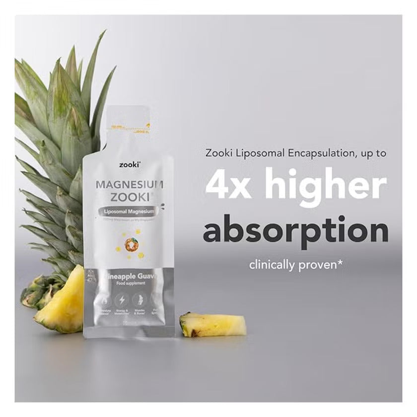 Zooki Liposomal Magnesium Bis-Glycinate 1500mg Liquid Sachet 15ml Zooki