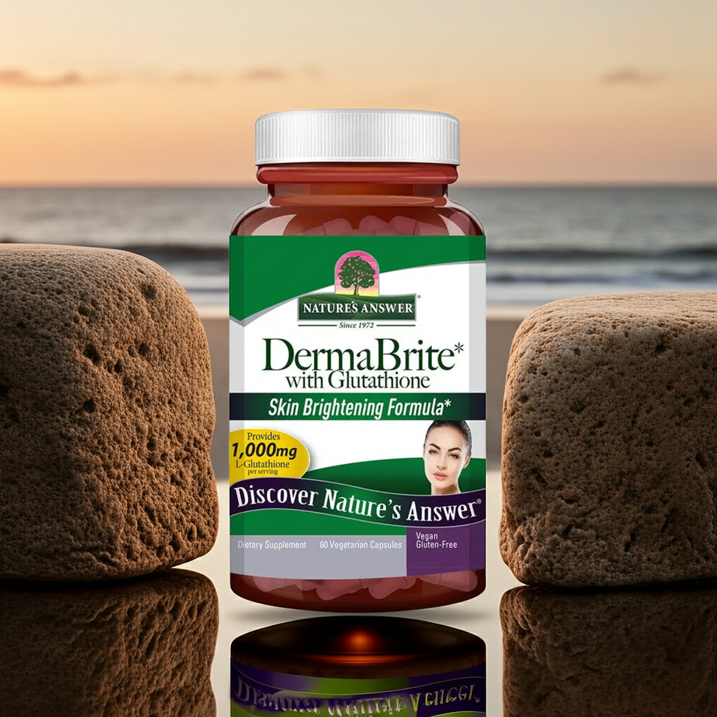 Nature's Answer DermaBrite With Glutathione Vegetarian Capsules For Skin Brightening, Pack of 60's Nature's Answer