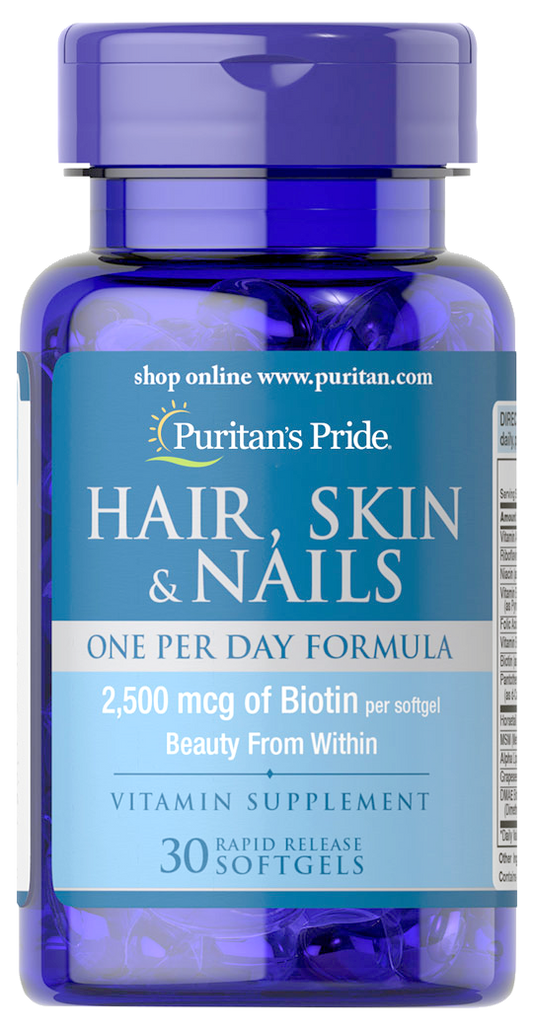 Puritan's Pride Hair Skin Nails Softgels 30's