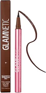 Glamnetic Felt Tip Magnetic Eyeliner Pen - Brown 0.025 fl oz | Brown Smudgeproof & Waterproof Eyeliner Pen, All-Day Hold for Magnetic Eyelashes, Quick-Drying, Paraben-Free