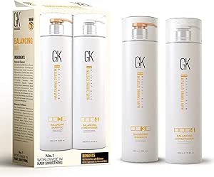 GK HAIR Global Keratin Balancing Shampoo and Conditioner Sets (33.8 Fl Oz/1000ml) For Oily & Color Treated Hair Deep Cleansing Ideal for Over-Processed and Environmentally Stressed Hair