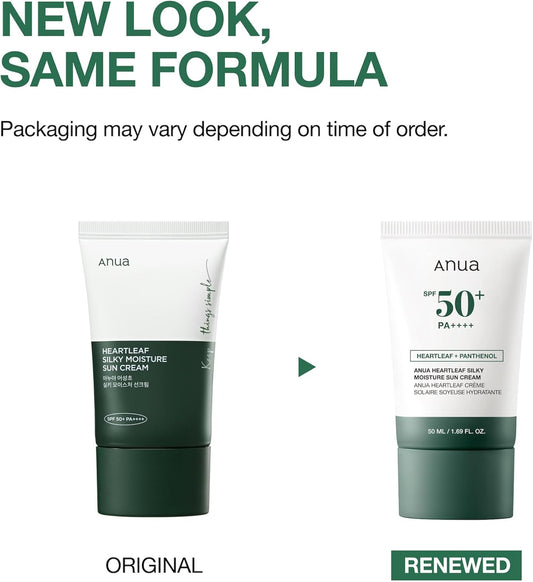 Anua Heartleaf Silky Moisture SP50+ PA++++ Sun Cream 50ml Anua