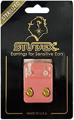 Studex 2MM April – Crystal Birthstone 24K Pure Gold Plated Ear Studs | Hypoallergenic | Ideal for every day wear