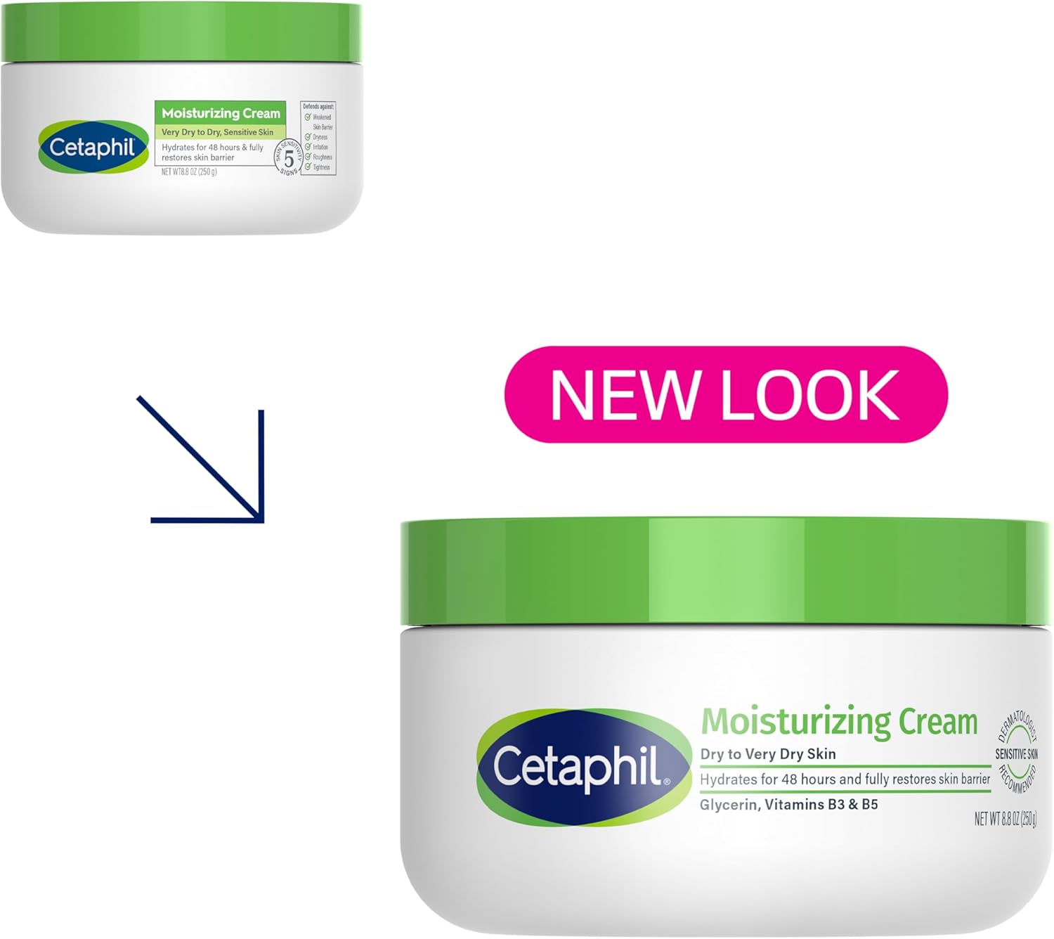 Cetaphil Moisturizing Cream, Face & Body Moisturizer With Dry to Very Dry Sensitive Skin, Unscented - 250g Cetaphil