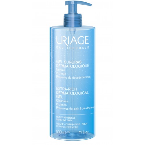 Uriage Extra-Rich Dermatological Cleansing Gel For Face & Body 500ml