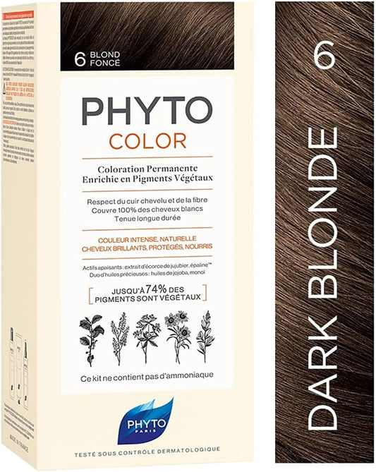 Phyto Phytocolor Permanent Natural Hair Color - 6 Dark Blond Cream Phyto