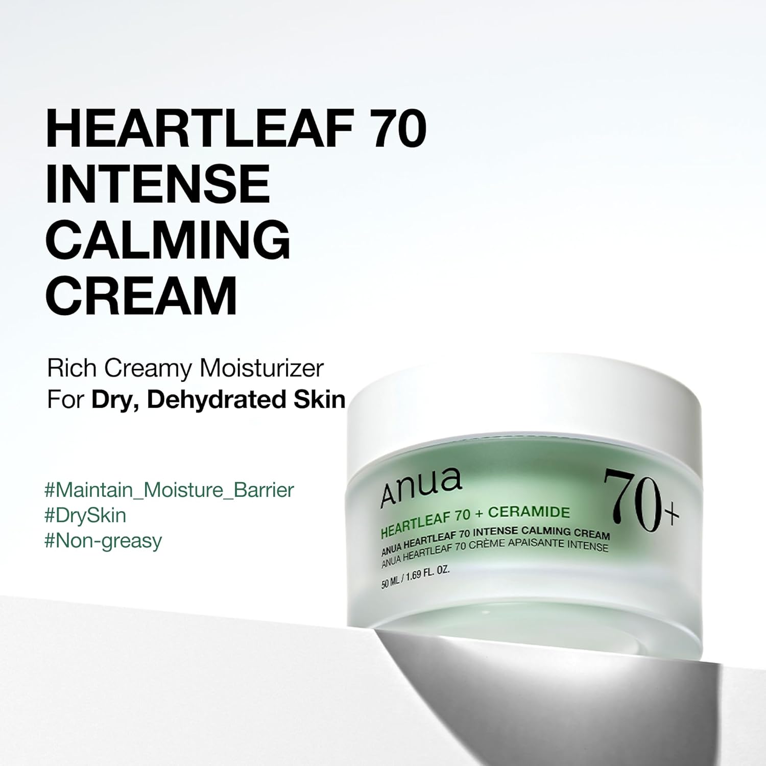 Anua Heartleaf 70% Intense Calming Facial Cream For Dry & Sensitive Skin - 50ml Anua