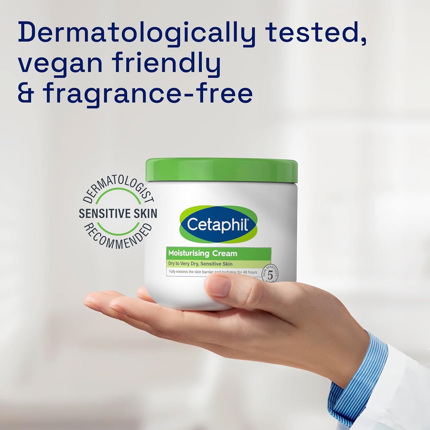Cetaphil Moisturizing Cream, Face & Body Moisturizer With Dry to Very Dry Sensitive Skin, Unscented - 453g Cetaphil