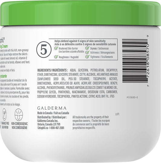 Cetaphil Moisturizing Cream, Face & Body Moisturizer With Dry to Very Dry Sensitive Skin, Unscented - 453g Cetaphil