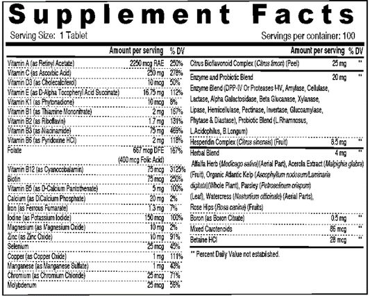Sunshine Nutrition Once Daily Multivitamin Men & Women
