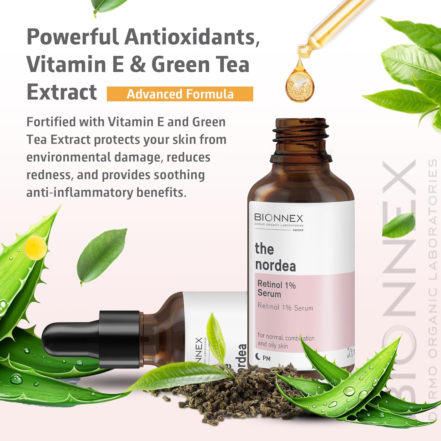 Bionnex The Nordea Retinol 1%, Anti-Aging Face Serum for Wrinkles, Fine Lines and Uneven Texture - 30ml Bionnex