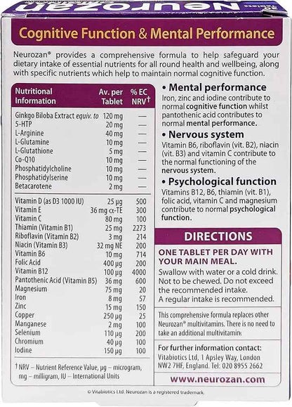 Vitabiotics Neurozan Supplement Tablets Pack of 30's