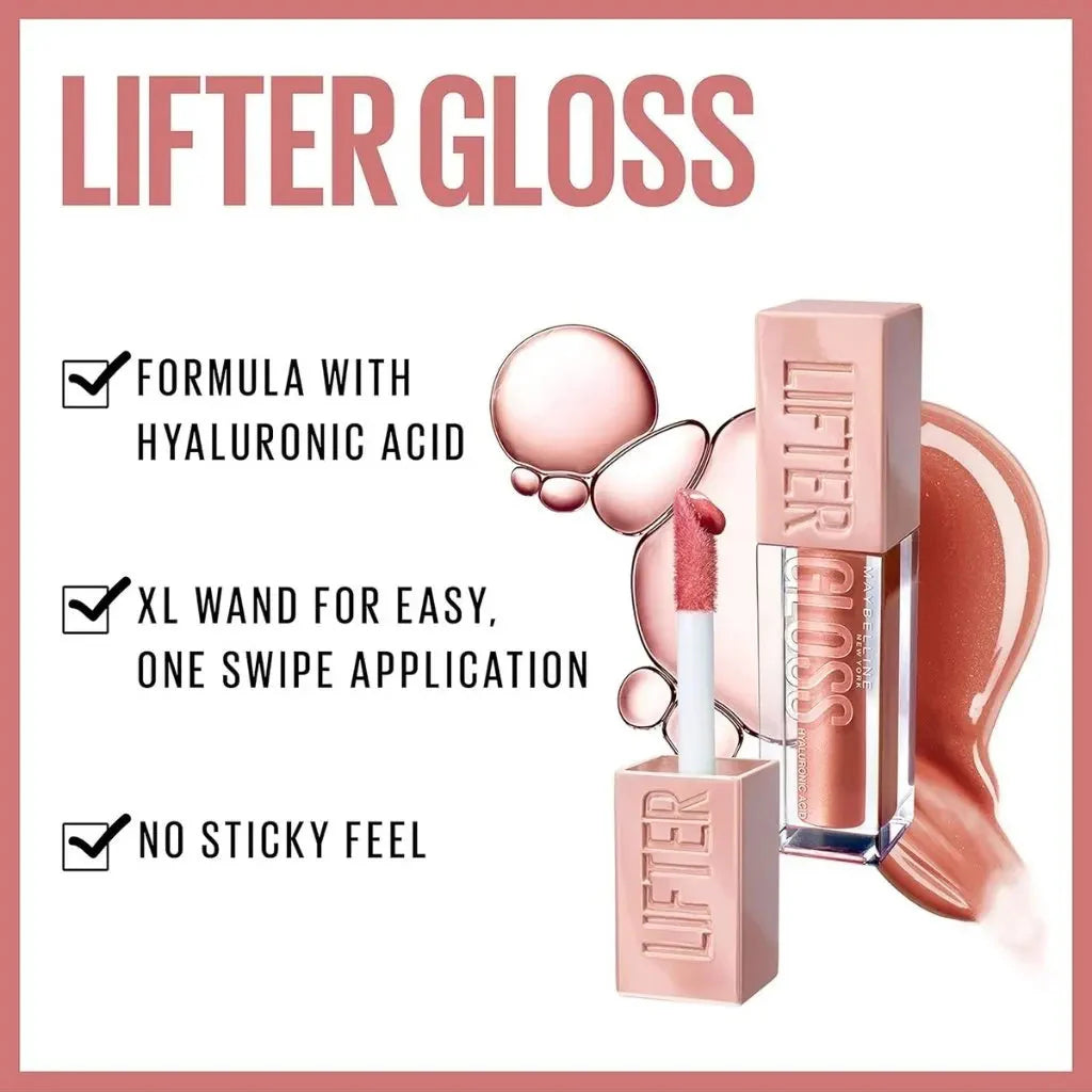 Maybelline New York Lifter Gloss, Lip Gloss With Hyaluronic Acid, 006 Reef Maybelline