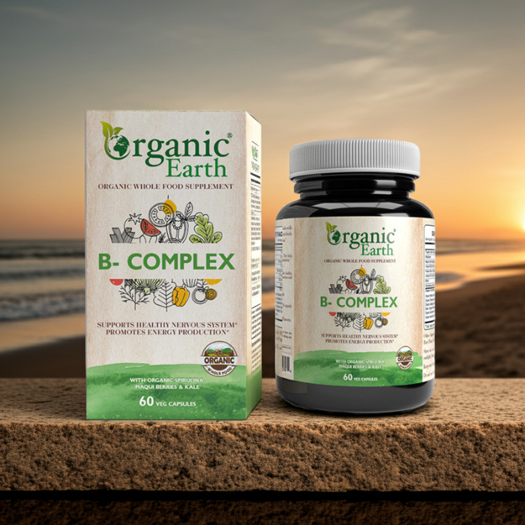 Organic Earth B-Complex 60 Capsules – 8 Essential B-Vitamins