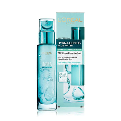 L'Oréal Paris Hydra Genius Aloe Water 72H Liquid Moisturizer Normal to Combination skin White 70ml L'Oréal Paris