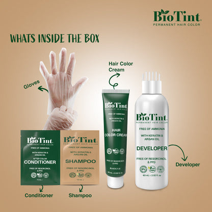 BioTint Permanent Hair Color - 1.0 Black BioTint