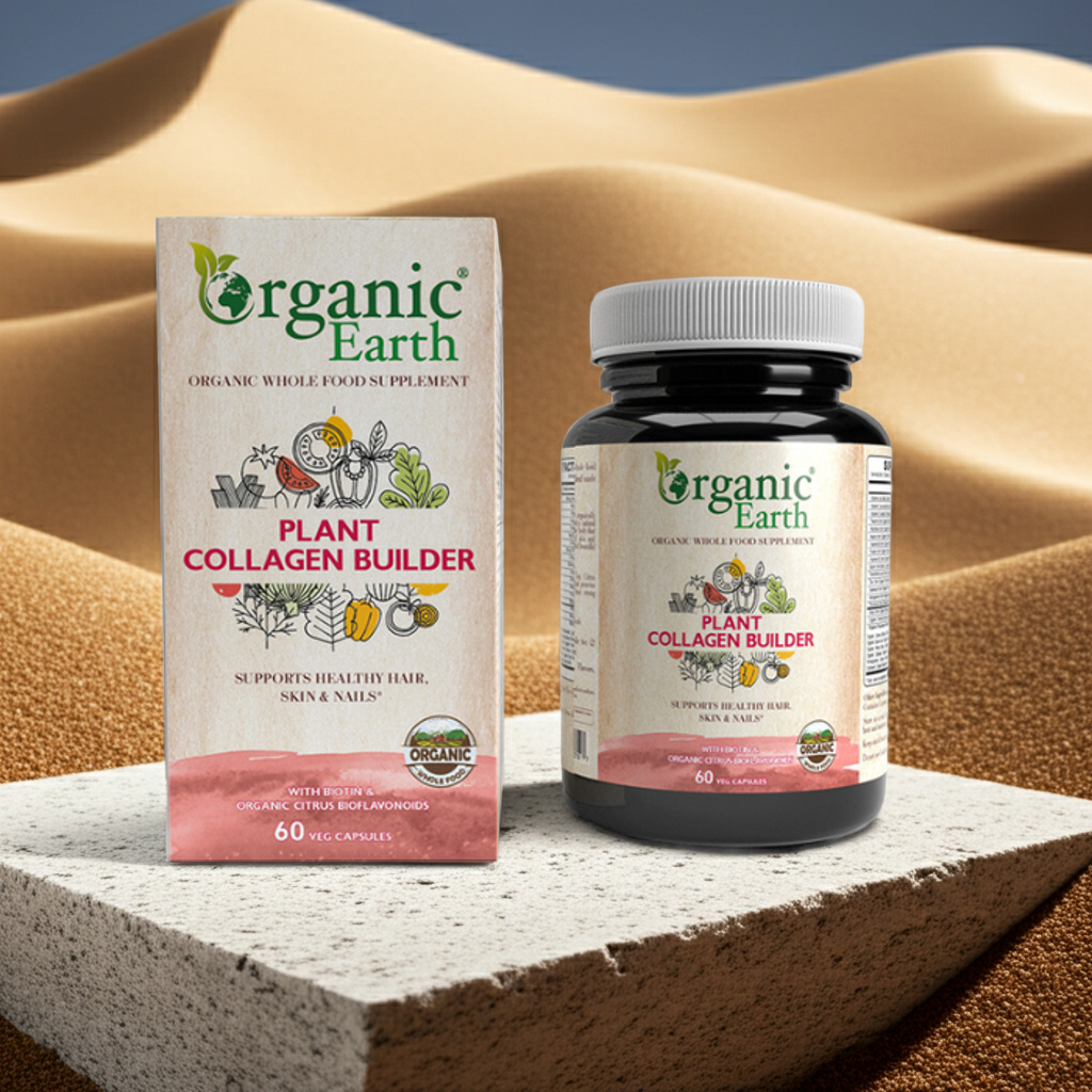 Organic Earth Plant Collagen Builder 60 Capsules – دعم الكولاجين النباتي