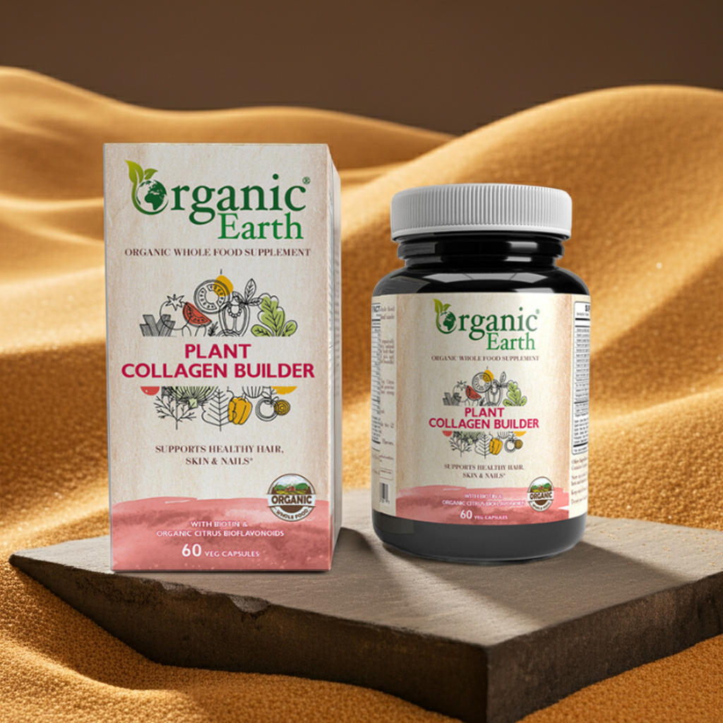 Organic Earth Plant Collagen Builder 60 Capsules – دعم الكولاجين النباتي