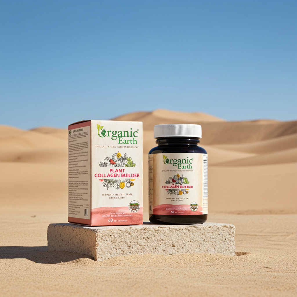 Organic Earth Plant Collagen Builder 60 Capsules – دعم الكولاجين النباتي