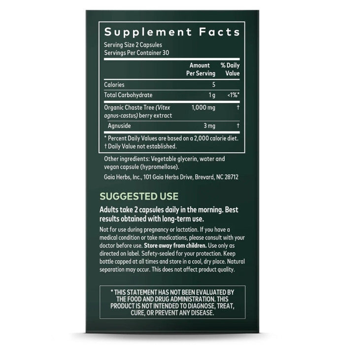 Gaia Herbs Vitex Berry Women's Health Support - 60 Capsules Gaia Herbs
