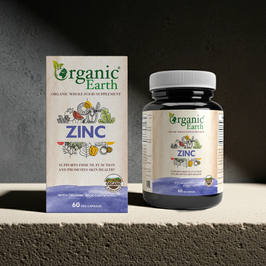 Organic Earth Zinc 25mg – 60 Capsules | Immune & Skin Support