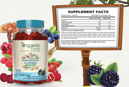 Organic Earth Magnesium Adults Gummies 60s