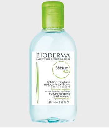 Bioderma Sebium H₂O Cleansing Micelle Make-Up Remover Solution For Combination To Oily Skin 250 mL