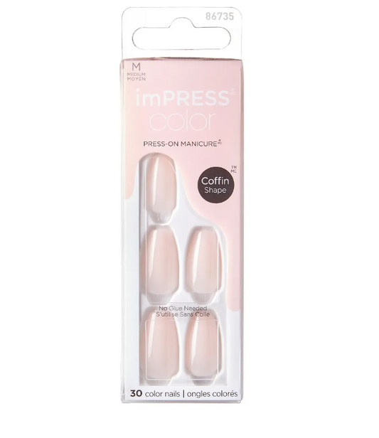 Kiss Impress Color Nails Medium Coffin- Serendipity Imc502C KISS