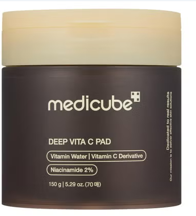 Medicube Deep Vita C With 2% Niacinamide Facial Toner Pads For Dark Spots & Blemish Care 150g, Pack of 70's Medicube