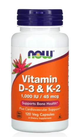 Now Vitamin D3 K2 Veg  Capsules NOW