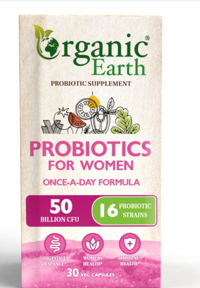 Organic Earth Probiotics For Women – 50 Billion CFU, 16 Strains | 30 Capsules
