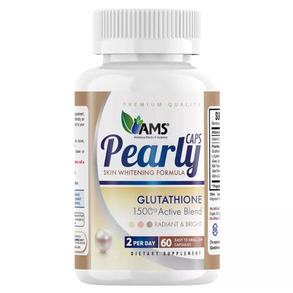 AMS Pearly Skin Glutathione 1500mg – 60 Capsules | Skin Brightening & Antioxidant AMS