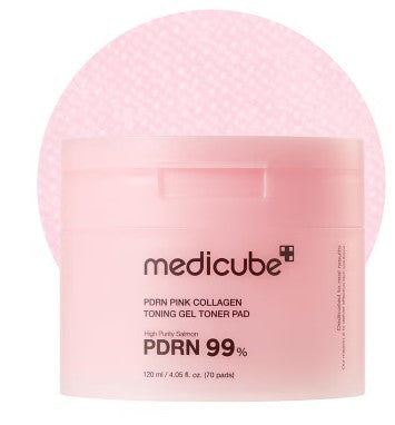 Medicube PDRN Pink Collagen Toning Gel Toner Pads 120ml – Pack of 70