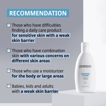 Zeroid Mild Soothing Lotion for Sensitive & Dry Skin 200ml
